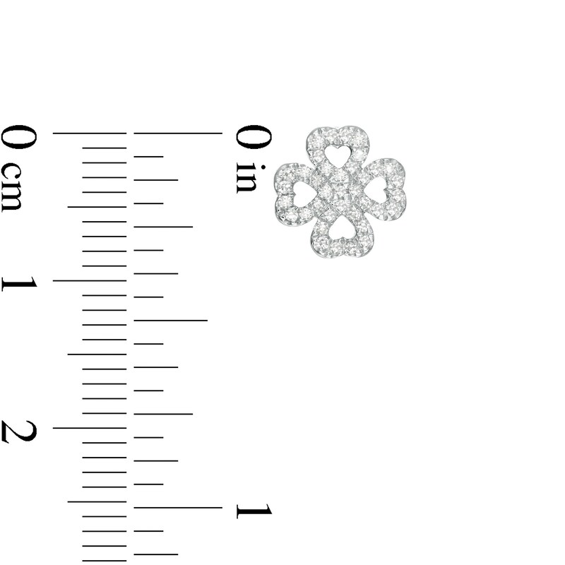 Main Image 3 of Vera Wang Love Collection 1/10 CT. T.W. Diamond Four-Leaf Clover Single Stud Earring in Sterling Silver