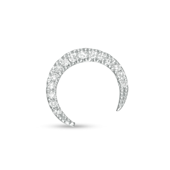 Vera Wang Love Collection 1/20 CT. T.W. Diamond Crescent Moon Single Stud Earring in Sterling Silver Vera Wang Love Collection 1/20 CT. T.W. Diamond Crescent Moon Single Stud Earring in Sterling Silver