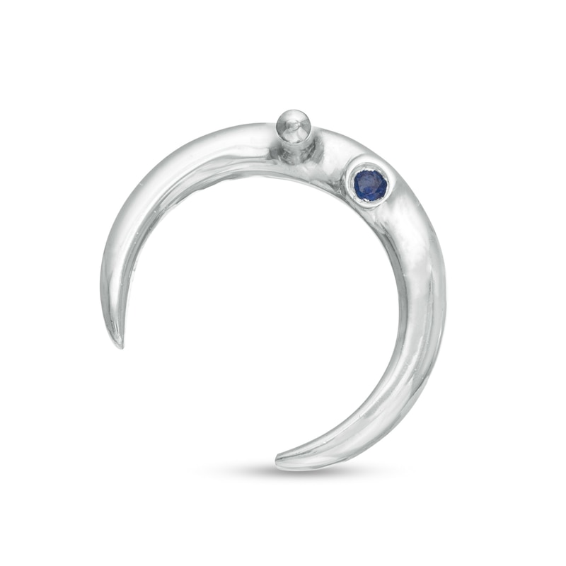 Vera Wang Love Collection 1/20 CT. T.W. Diamond Crescent Moon Single Stud Earring in Sterling Silver