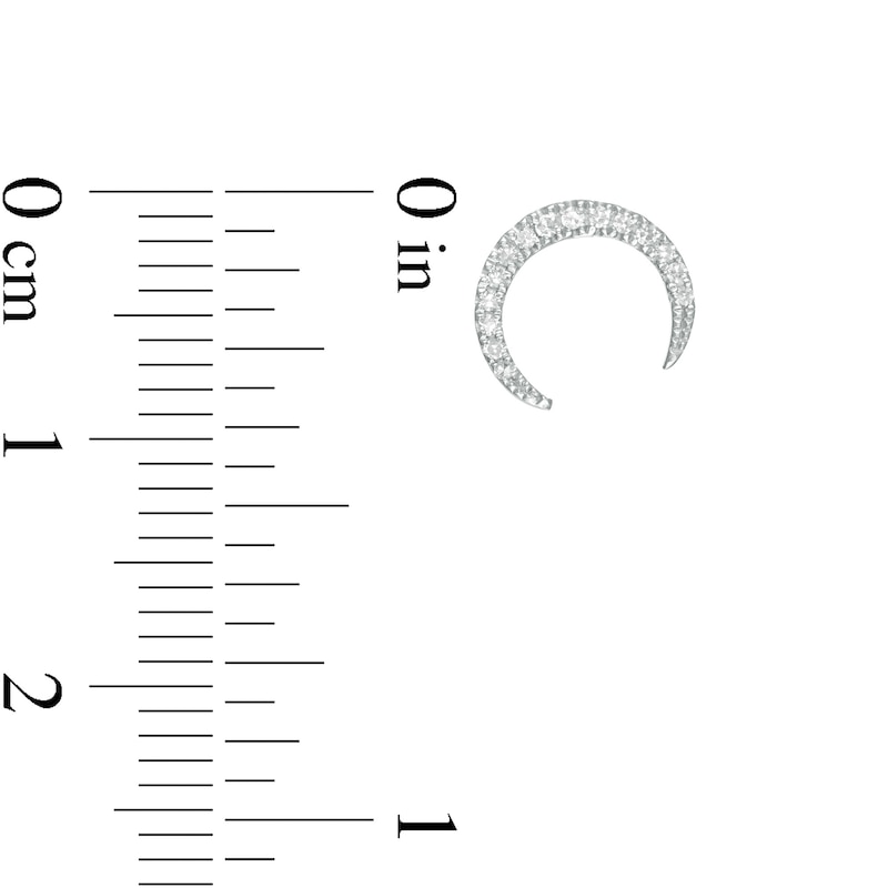 Main Image 3 of Vera Wang Love Collection 1/20 CT. T.W. Diamond Crescent Moon Single Stud Earring in Sterling Silver