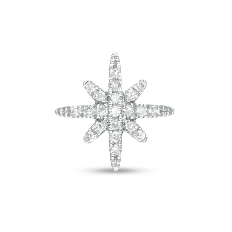 Vera Wang Love Collection 1/20 CT. T.W. Diamond Eight-Point Star Single Stud Earring in Sterling Silver