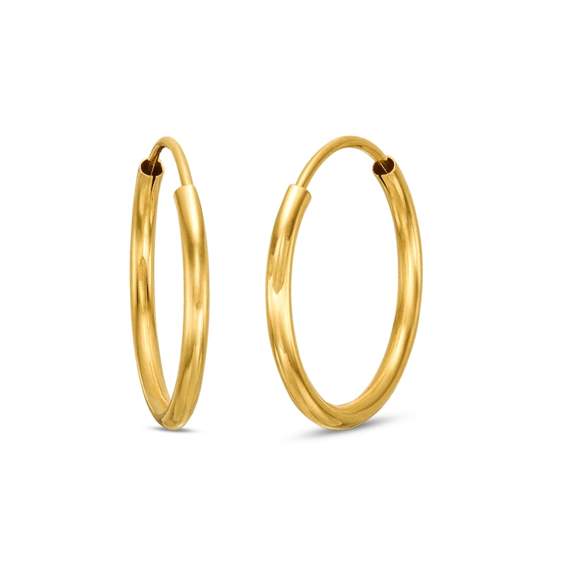 Main Image 1 of 14.0mm Continuous Tube Hoop Earrings in 14K Gold