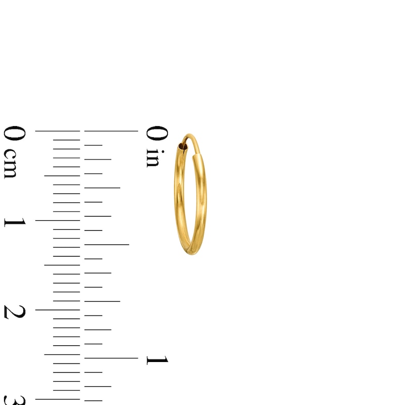 14.0mm Continuous Tube Hoop Earrings in 14K Gold