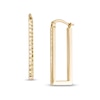 Thumbnail Image 1 of 2.05mm Diamond-Cut Rectangular Hoop Earrings in 14K Gold