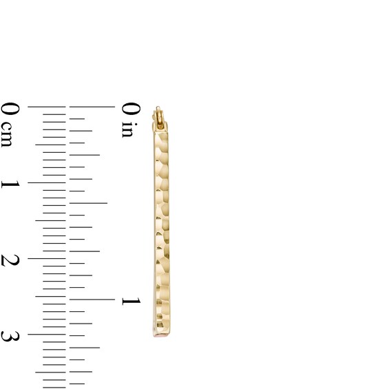2.05mm Diamond-Cut Rectangular Hoop Earrings in 14K Gold
