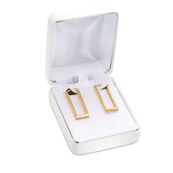 2.05mm Diamond-Cut Rectangular Hoop Earrings in 14K Gold