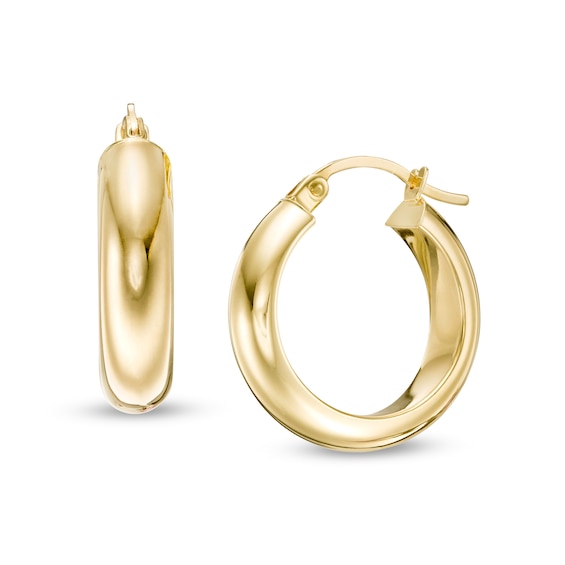 20.0mm Tube Hoop Earrings in 14K Gold