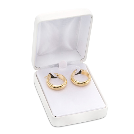 20.0mm Tube Hoop Earrings in 14K Gold