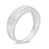 Thumbnail Image 2 of Men's 1/3 CT. T.W. Diamond Milgrain Wedding Band in Sterling Silver