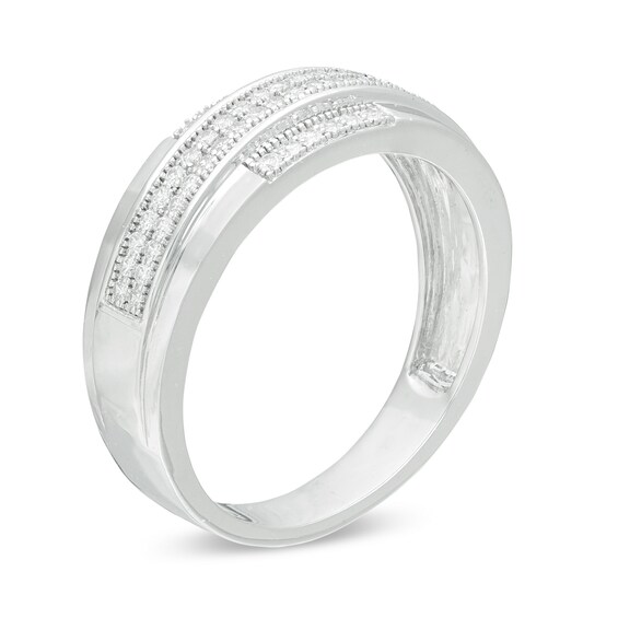 1/3 CT. T.w. Diamond Milgrain Wedding Band in Sterling Silver