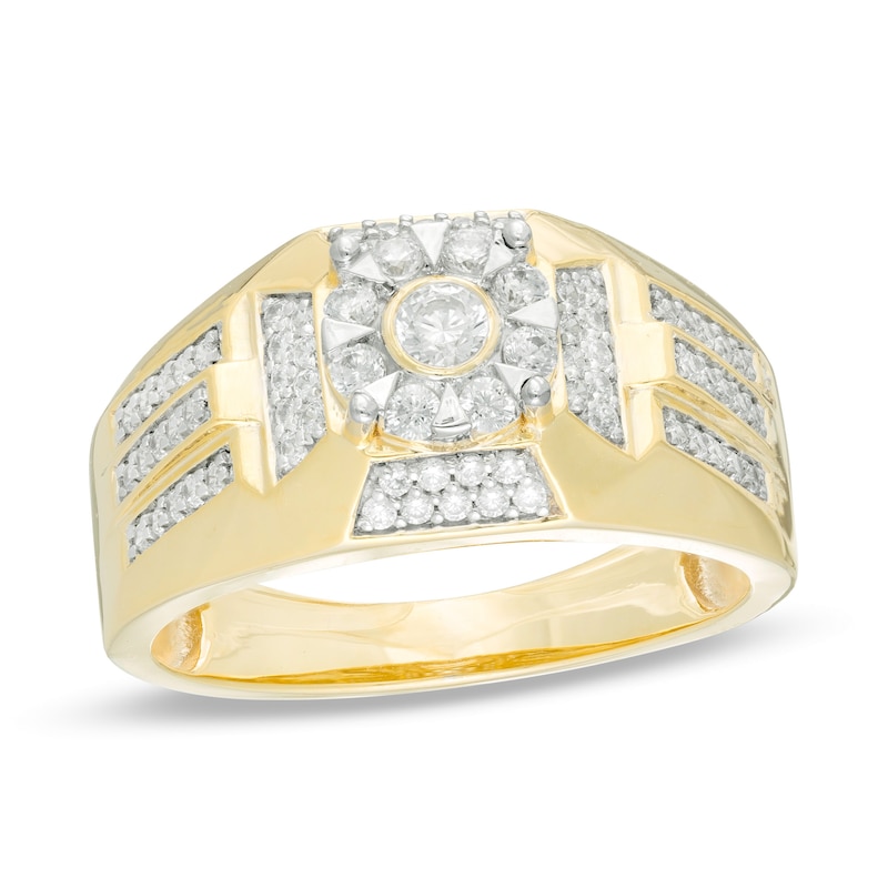 Men's 3/4 CT. T.W. Diamond Cross Ring in 10K Gold Zales