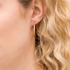 Thumbnail Image 1 of 28.05 x 3.05mm Diamond-Cut Graduated Hoop Earrings in Hollow 14K Gold
