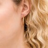 Thumbnail Image 2 of 3.05mm Diamond-Cut Graduated Hoop Earrings in Hollow 14K Gold