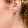 Thumbnail Image 2 of 22.0mm Four Leaf Clover Hoop Earrings in 14K Gold