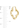 Thumbnail Image 3 of 22.0mm Four Leaf Clover Hoop Earrings in 14K Gold