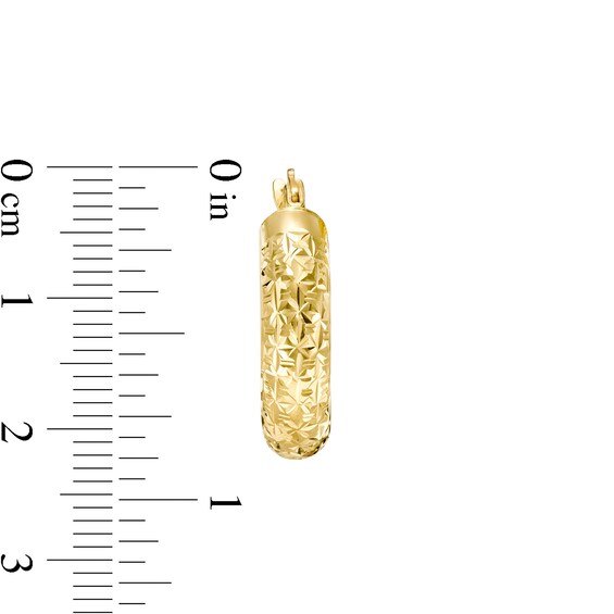 20.0mm Diamond-Cut Tube Hoop Earrings in 14K Gold