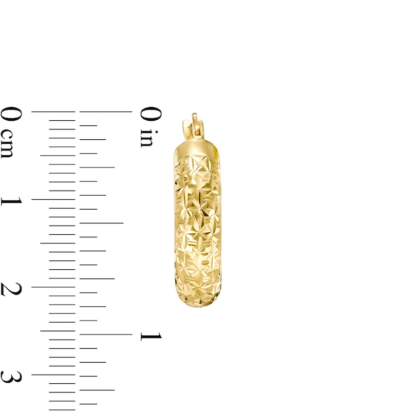Main Image 3 of 20.0mm Diamond-Cut Tube Hoop Earrings in 14K Gold