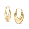 Thumbnail Image 0 of 25.0 x 16.0mm Graduated Oval Hoop Earrings in 14K Gold