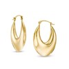 Thumbnail Image 1 of 16.0mm Graduated Oval Hoop Earrings in 14K Gold