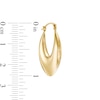 Thumbnail Image 3 of 16.0mm Graduated Oval Hoop Earrings in 14K Gold