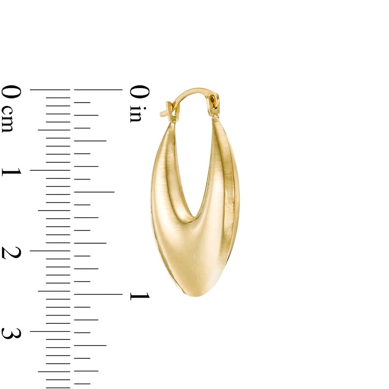 Main Image 3 of 16.0mm Graduated Oval Hoop Earrings in 14K Gold