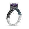 Enchanted Disney Villains Ursula Amethyst and 1/2 CT. T.W. Black Diamond Engagement Ring in 14K White Gold