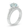 Thumbnail Image 2 of 7.0mm Aquamarine and 1/4 CT. T.W. Diamond Bridal Set in 14K White Gold