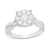 Thumbnail Image 1 of 1-1/3 CT. T.W. Diamond Frame Twist Shank Engagement Ring in 14K White Gold