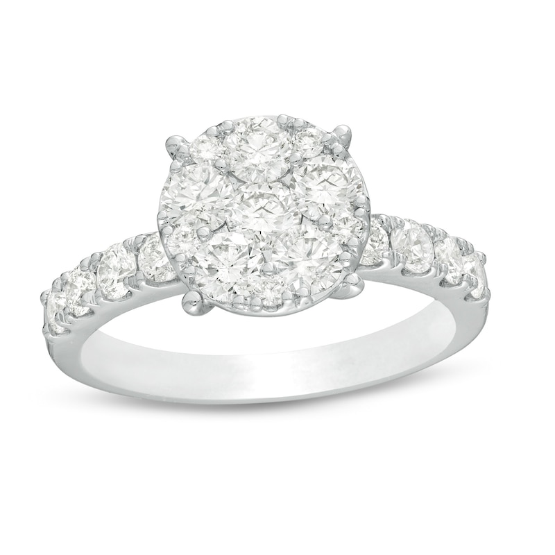 Main Image 1 of 1-1/2 CT. T.W. Composite Diamond Engagement in 14K White Gold
