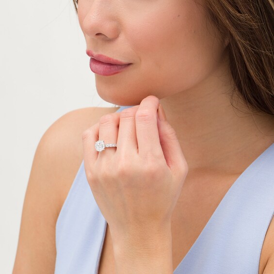 1-1/2 CT. T.w. Composite Diamond Engagement in 14K White Gold