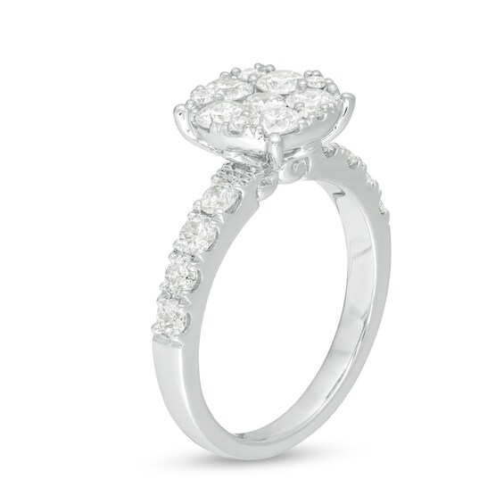 1-1/2 CT. T.w. Composite Diamond Engagement in 14K White Gold