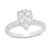 Thumbnail Image 0 of 1 CT. T.W. Composite Pear-Shaped Diamond Frame Engagement Ring in 14K White Gold