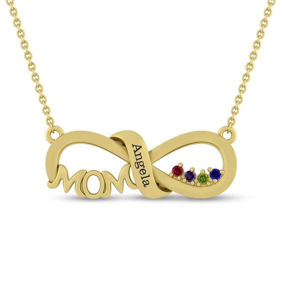 Color Stone Mom Infinity Necklace