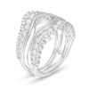 Thumbnail Image 2 of 1-1/4 CT. T.W. Diamond Chevron Vintage-Style Solitaire Enhancer in 10K White Gold