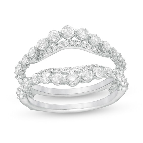 1 CT. T.w. Diamond Graduated Contour Solitaire Enhancer in 10K White Gold