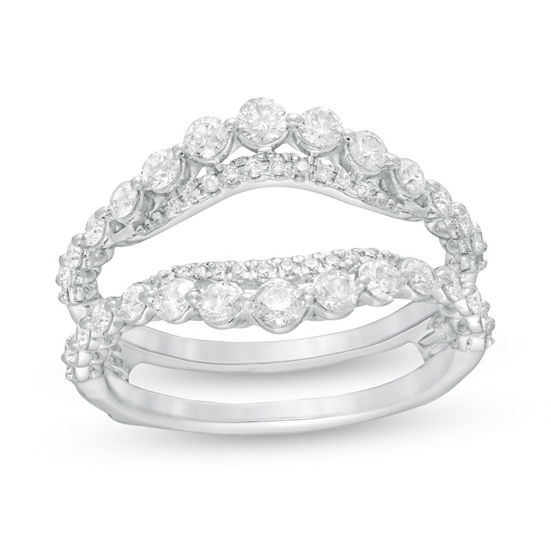 Main Image 1 of 1 CT. T.W. Diamond Graduated Contour Solitaire Enhancer in 10K White Gold
