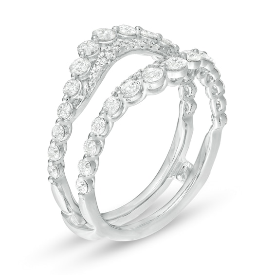 1 CT. T.w. Diamond Graduated Contour Solitaire Enhancer in 10K White Gold