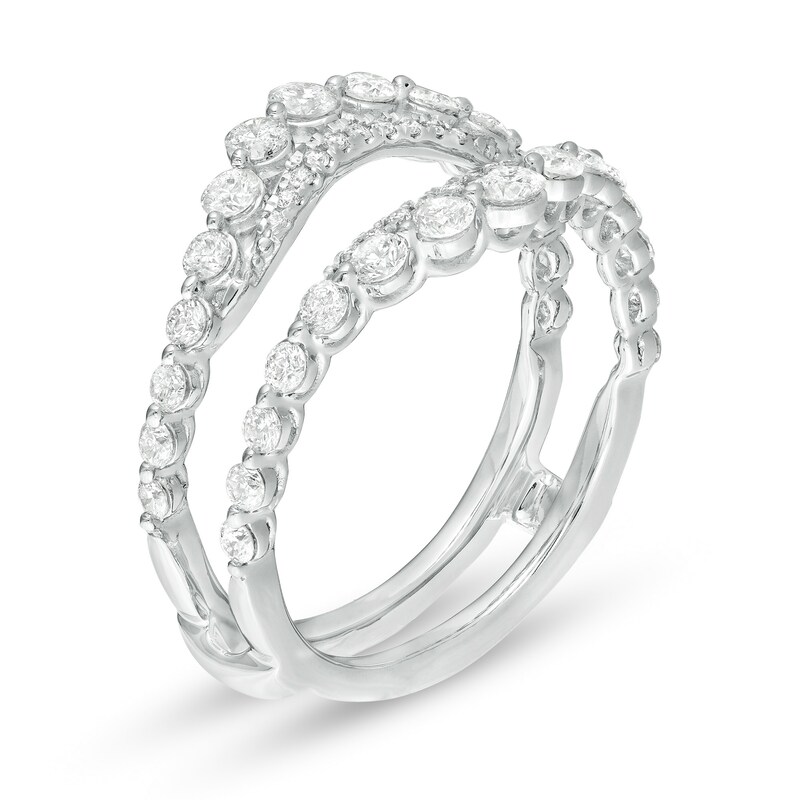 Main Image 2 of 1 CT. T.W. Diamond Graduated Contour Solitaire Enhancer in 10K White Gold