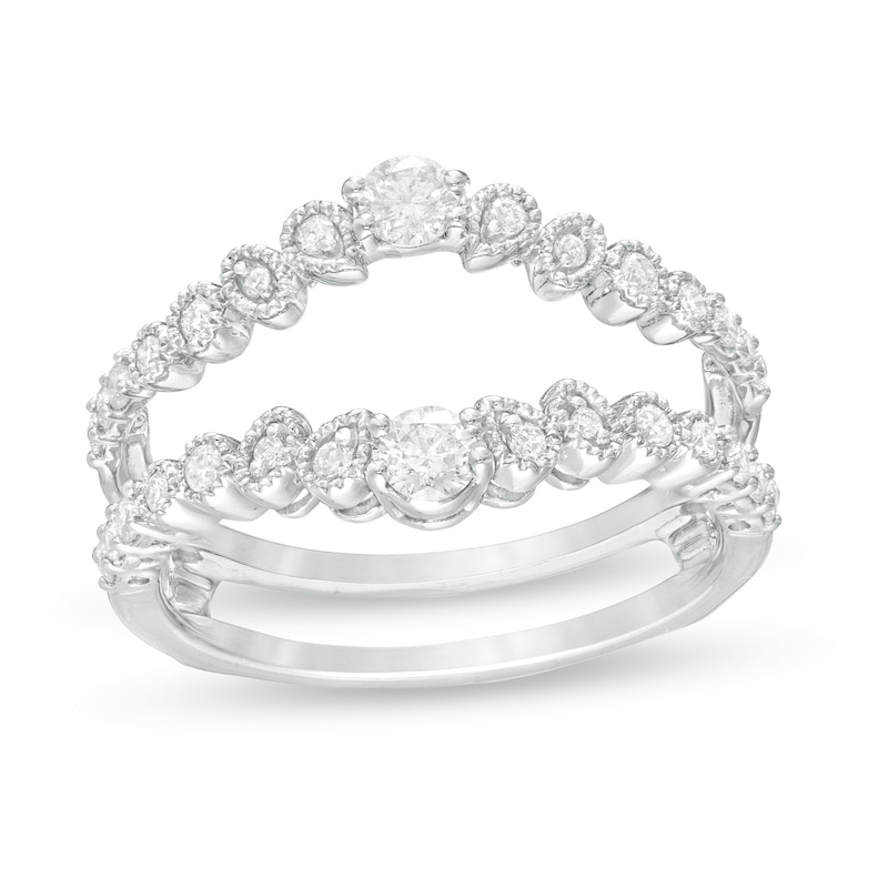 Main Image 1 of 1/2 CT. T.W. Diamond Art Deco Contour Solitaire Enhancer in 10K White Gold