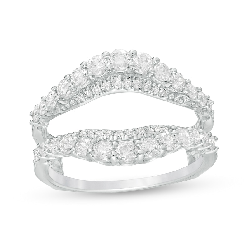 Buy 1.00 Carat (ctw) Round Diamond Ladies Wedding Enhancer Guard Double Ring  Band 1 CT Platinum Online at Dazzling Rock