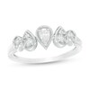 1/3 CT. T.W. Pear-Shaped Diamond Alternating Vintage-Style Anniversary Band in 10K White Gold