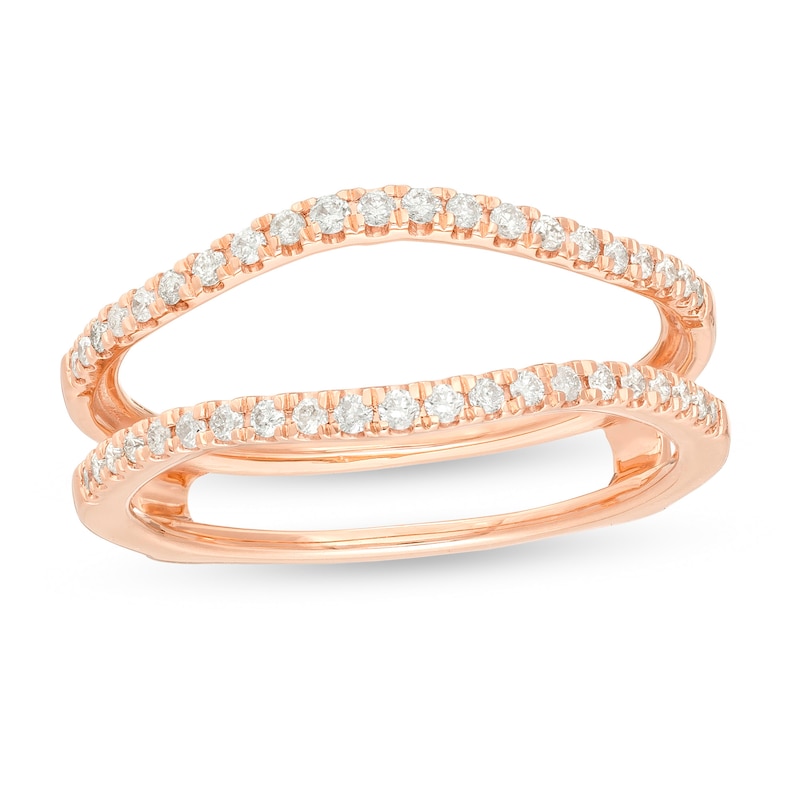 Main Image 1 of 1/4 CT. T.W. Diamond Contour Solitaire Enhancer in 10K Rose Gold