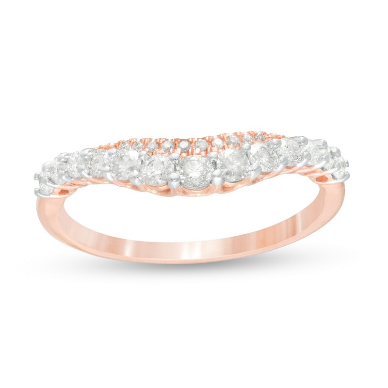 1/2 CT. T.W. Diamond Contour Anniversary Band in 10K Rose Gold