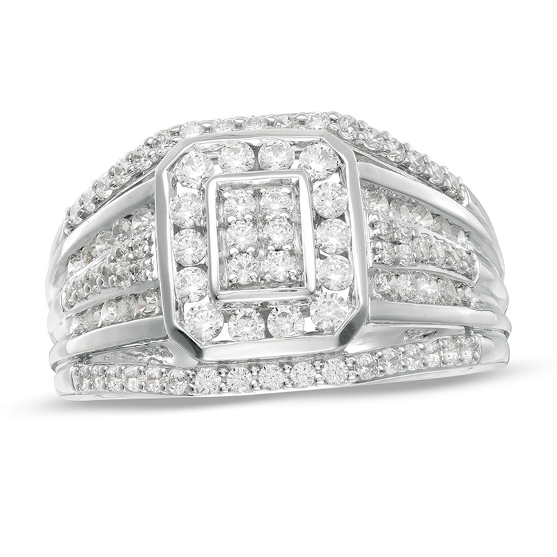 Main Image 1 of 1 CT. T.W. Composite Diamond Multi-Row Ring in 10K White Gold