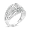 Thumbnail Image 3 of 1 CT. T.W. Composite Diamond Multi-Row Ring in 10K White Gold