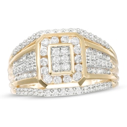1 CT. T.W. Composite Diamond Multi-Row Ring in 10K Gold