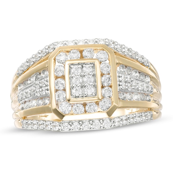 1 CT. T.w. Composite Diamond Multi-Row Ring in 10K Gold