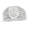 Men's 1 CT. T.W. Composite Diamond Multi-Row Ring in 10K White Gold