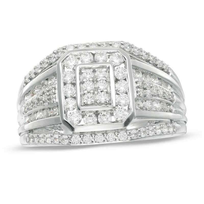 Main Image 1 of 1 CT. T.W. Composite Diamond Multi-Row Ring in 10K White Gold
