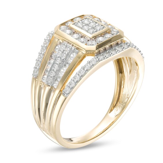 Men's 1 CT. T.w. Composite Diamond Multi-Row Ring in 10K Gold